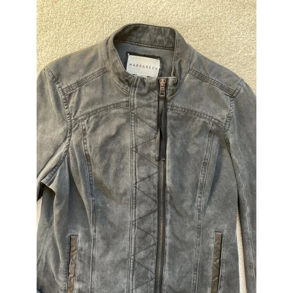 Anthropologie Marrakech Women's Small Harlow Asymmetrical Moto Jacket Leather - Picture 3 of 9